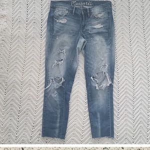 Madewell Cropped Ankle Destroyed Jeans Size 26